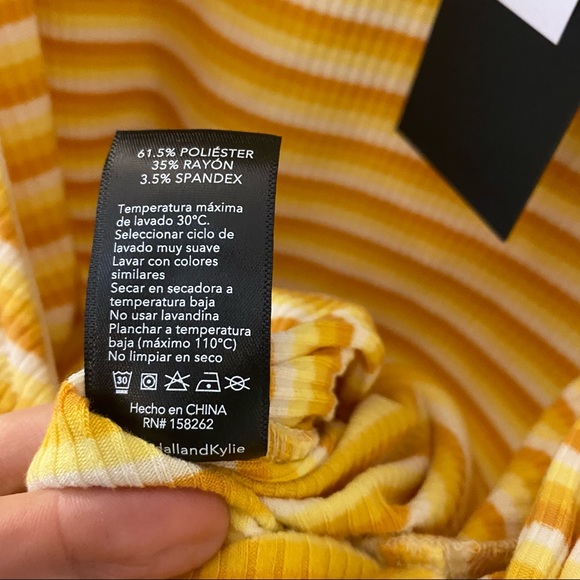 Kendall and Kylie yellow stripped ballet wrap top, nwt - Picture 5 of 6